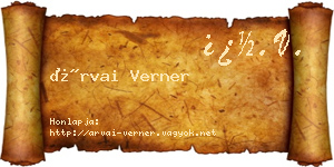 Árvai Verner névjegykártya